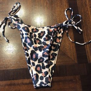 Cheetah print thong bikini bottoms